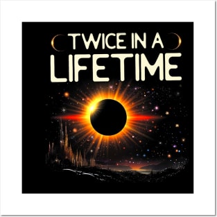 Twice In A Lifetime Astrology Celestial Solar Eclipse Moon Lovers Posters and Art